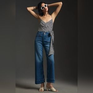 Anthropologie Pilcro Denim Colette Cropped Wide-Leg Jeans